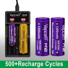 Vapcell 18500 M12 1200mah 10A Rechargeable Flat Top Battery