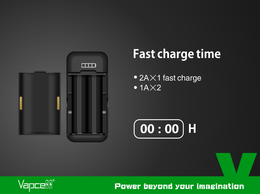 Vapcell P2 Battery Charger and Portable Power Bank (Batteries Not Included)
