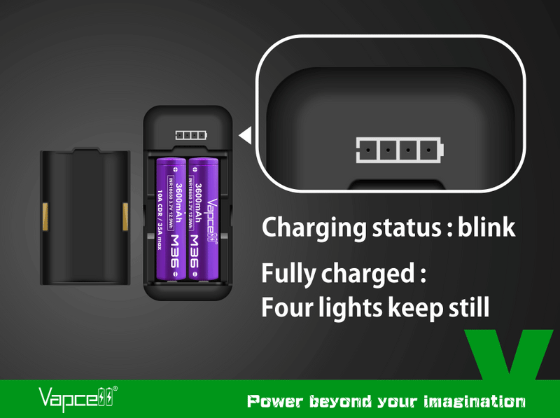 Vapcell P2 Battery Charger and Portable Power Bank