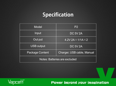 Vapcell P2 Battery Charger and Portable Power Bank