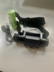 Headlamp Kit with Rechargeable Battery 2000 Lumens (Black)