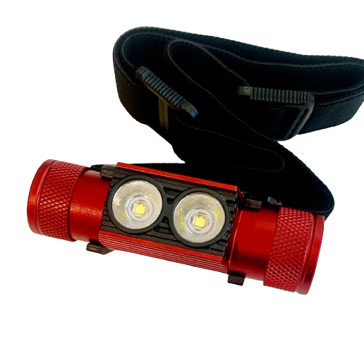 Headlamp Kit with Rechargeable Battery 2000 Lumens (Red)