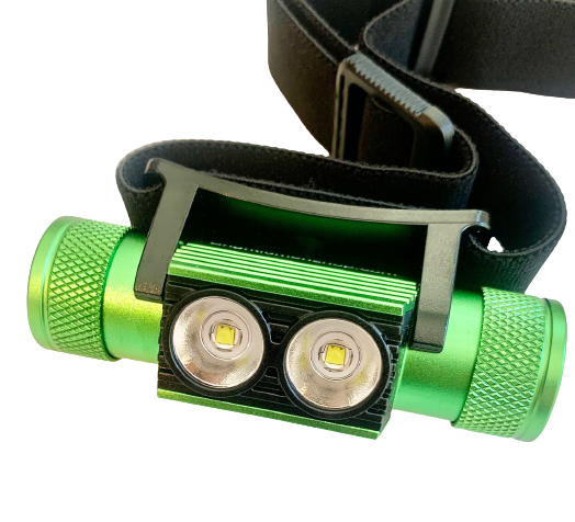 Headlamp Kit with Rechargeable Battery 2000 Lumens (Green)