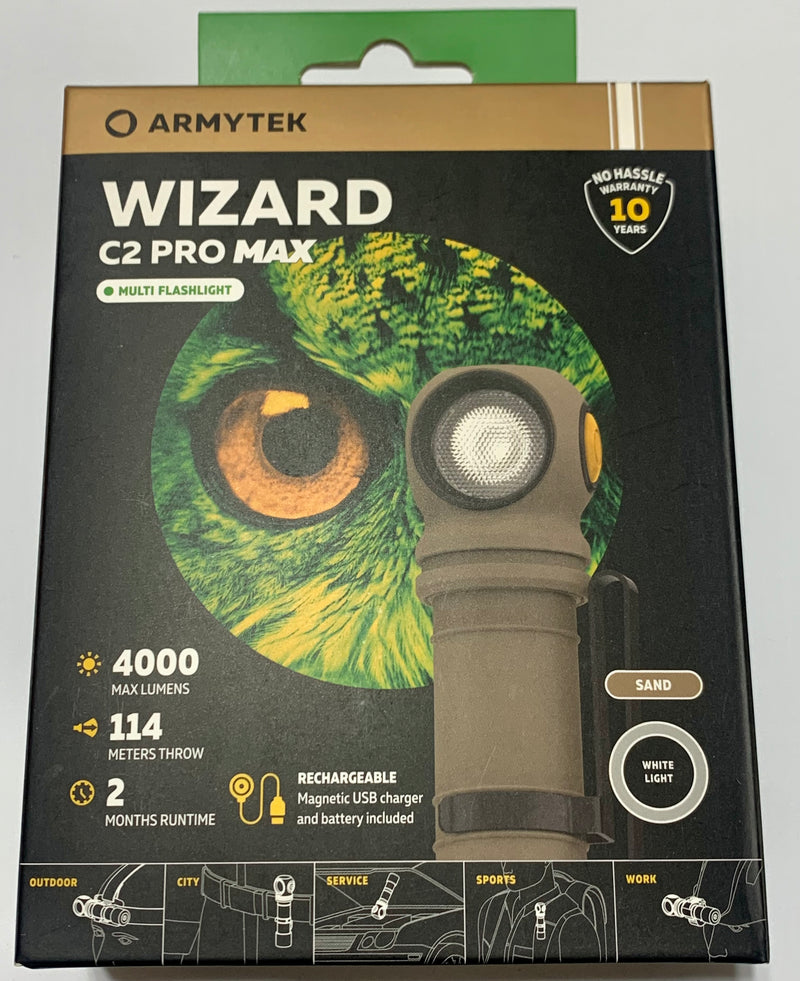 Armytek Wizard C2 Pro Max Magnet USB Cree XHP70.2 with Battery 4000 Lumens (Sand)