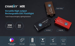 Cyansky M1R Multifunctional Keychain Light 200 Lumens