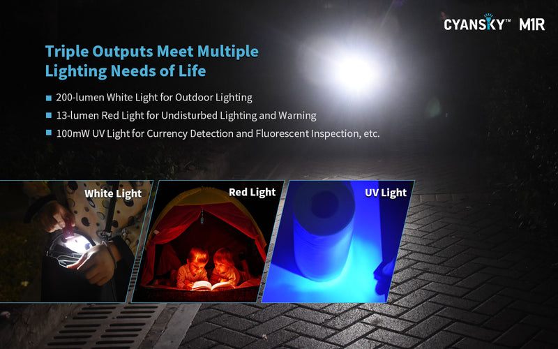 Cyansky M1R Multifunctional Keychain Light 200 Lumens