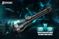 Speras T1 Long Range Flashlight 1200 Lumens