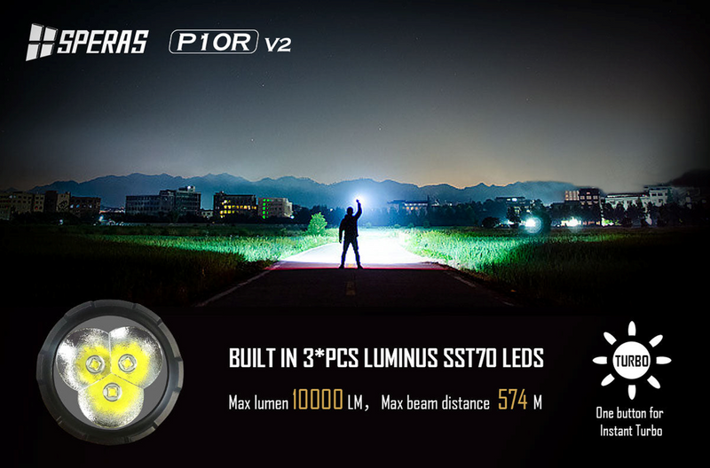 Speras P10R V2 10000 Lumens 5V 3A USB-C Charging LED Flashlight