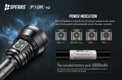 Speras P10R V2 10000 Lumens 5V 3A USB-C Charging LED Flashlight