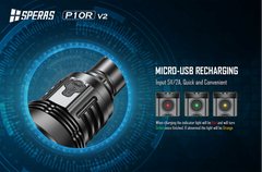 Speras P10R V2 10000 Lumens 5V 3A USB-C Charging LED Flashlight