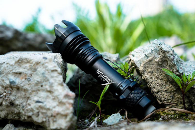 Manker Striker Black Flashlight + USB Type-C Rechargeable 18650 Battery 2300 Lumens