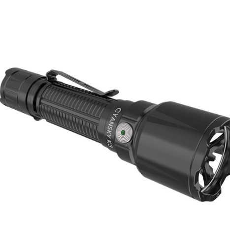 Cyansky K3 V2.0 Long Range Tactical Flashlight 2000 Lumens (Black)