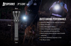 Speras P10R V2 10000 Lumens 5V 3A USB-C Charging LED Flashlight