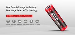 Klarus 21GT-E50 INR 21700 5000mAh 3.6V Protected High-Drain Lithium Ion (Li-ion) Button Top Battery