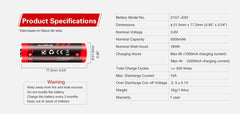 Klarus 21GT-E50 INR 21700 5000mAh 3.6V Protected High-Drain Lithium Ion (Li-ion) Button Top Battery