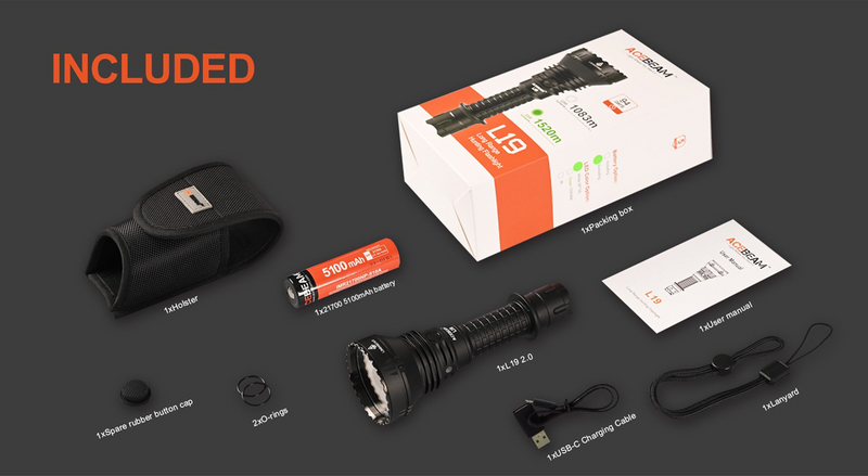 Acebeam L19 2.0 Long Range Flashlight 2200 Lumens