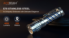 Acebeam E70 Stainless Steel EDC Flashlight 4000 Lumens
