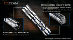 Acebeam E70 Stainless Steel EDC Flashlight 4000 Lumens