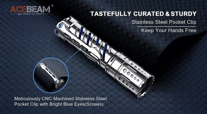 Acebeam E70 Stainless Steel EDC Flashlight 4000 Lumens