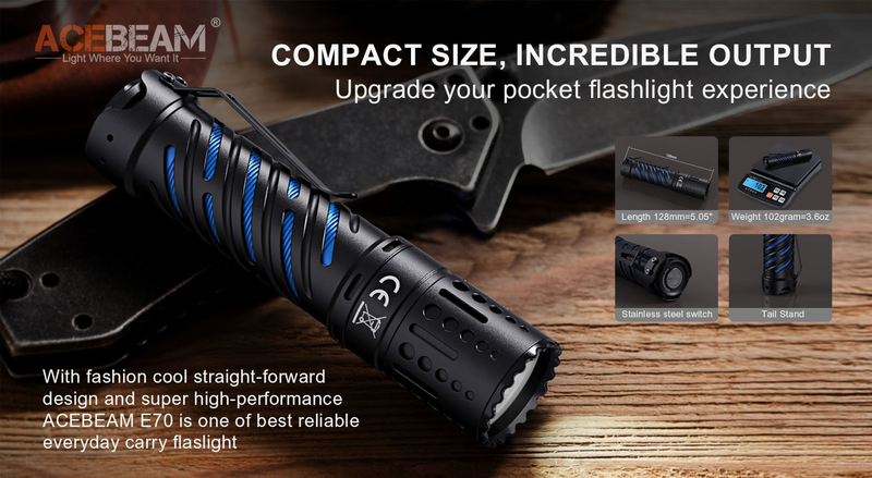 Acebeam E70-AL EDC Flashlight 4600 Lumens
