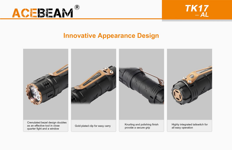 Acebeam TK17-AL Pocket Flashlight 1500 Lumens
