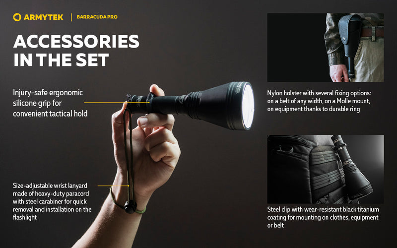 Armytek Barracuda Pro XHP35 HI CW 1850 Lumens Long Throw Search Light