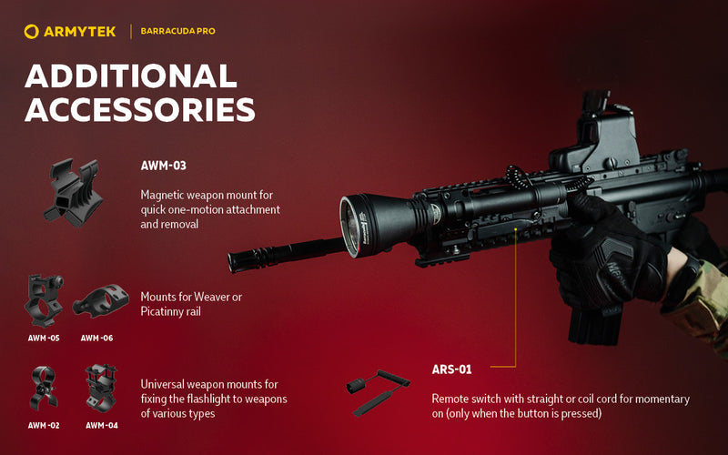 Armytek Barracuda Pro XHP35 HI CW 1850 Lumens Long Throw Search Light