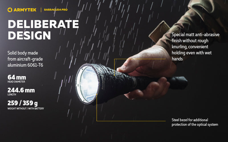 Armytek Barracuda Pro XHP35 HI CW 1500 Lumens Long Throw Search Light