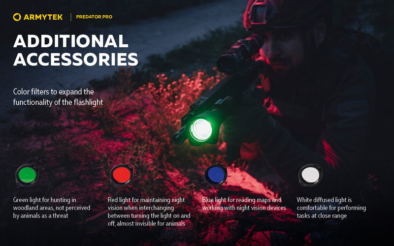 Armytek Predator Pro Magnet USB Tactical Flashlight with Battery 1500 Lumens