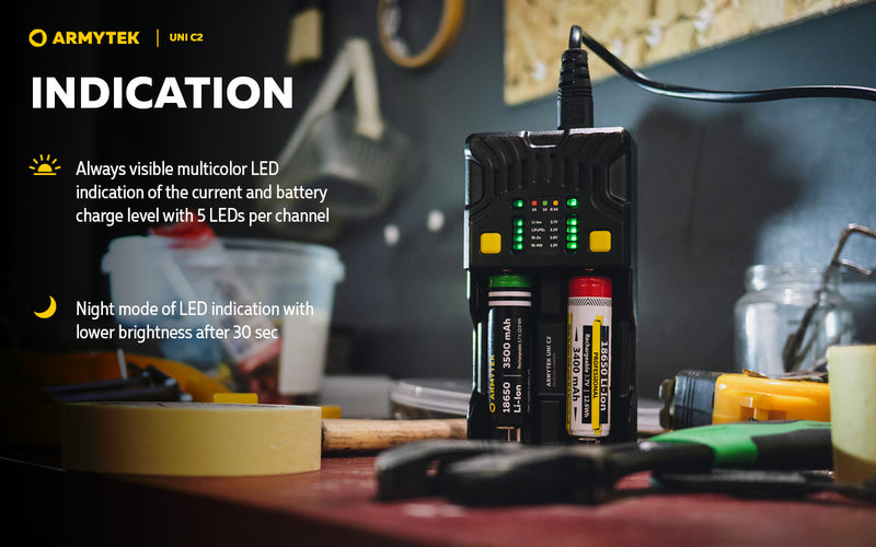 Armytek Uni C2 Plug Battery Charger (Type A)