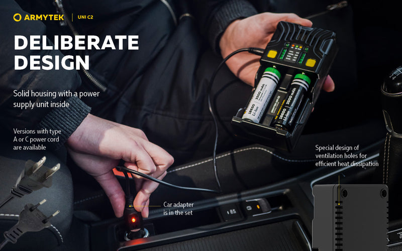 Armytek Uni C2 Plug Battery Charger (Type A)