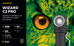 Armytek Wizard C2 Pro Magnet USB Cree XHP50.2 with Battery 2500 Lumens