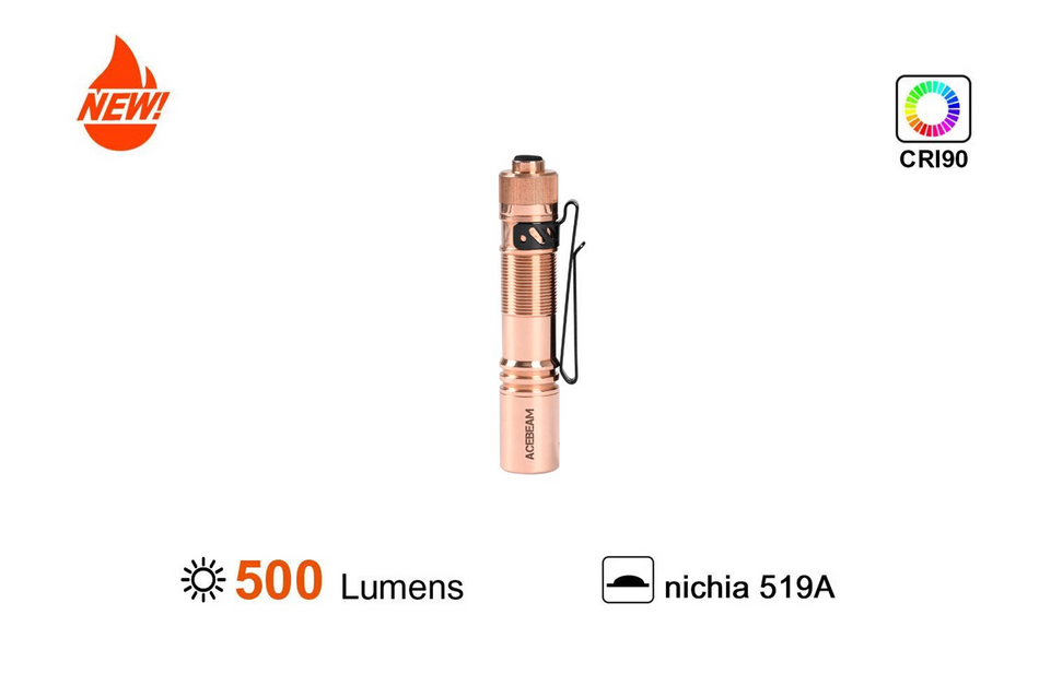 Acebeam Pokelit AA Copper Nichia 519A 500 Lumens