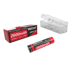 Weltool UB18-26 (18650) 2600mAh USB Rechargeable Li-ion Battery Button Top