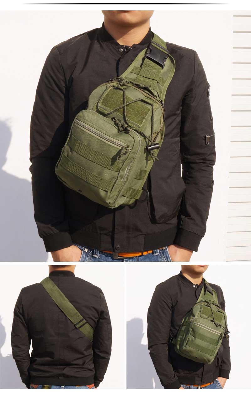 EDC Shoulder Chest Backpack Single Shoulder Strap (Army Green)