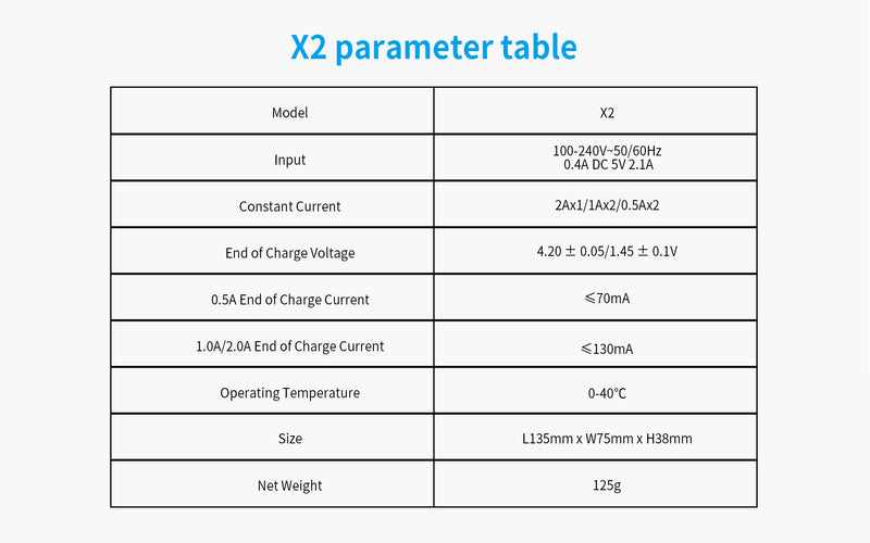 XTAR X2 Battery Charger