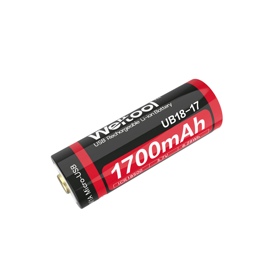 Weltool UB18-17 (18500) 1700mAh USB Rechargeable Li-ion Battery